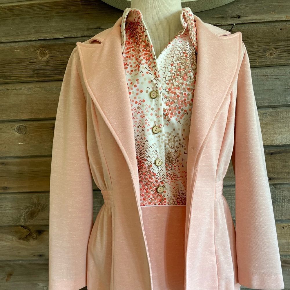 Vintage 60s/70s Julie Miller Dress Jacket and Sleeveless Dress Size 12/13 - Picture 2 of 16